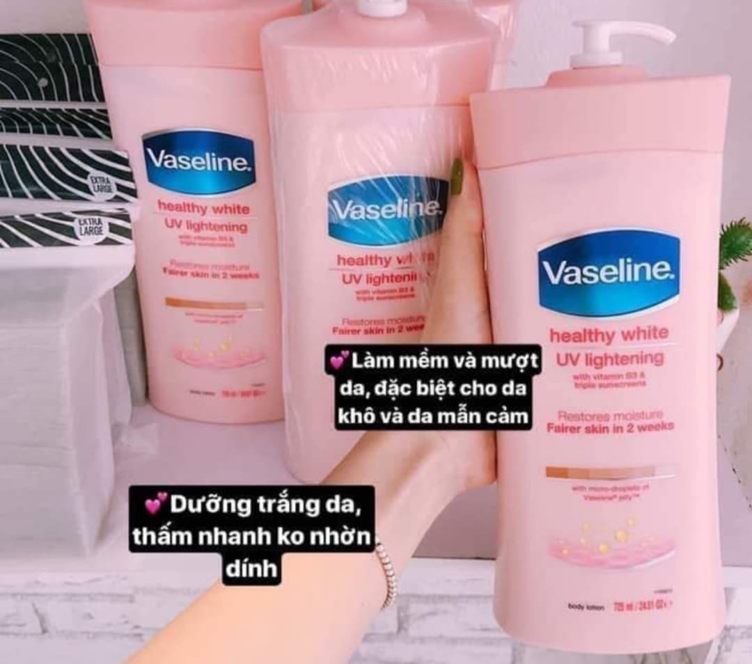 Sữa Dưỡng Thể VASELINE Heathy White Cân Bằng Độ Ẩm - Mịn & Sáng Da 725ml