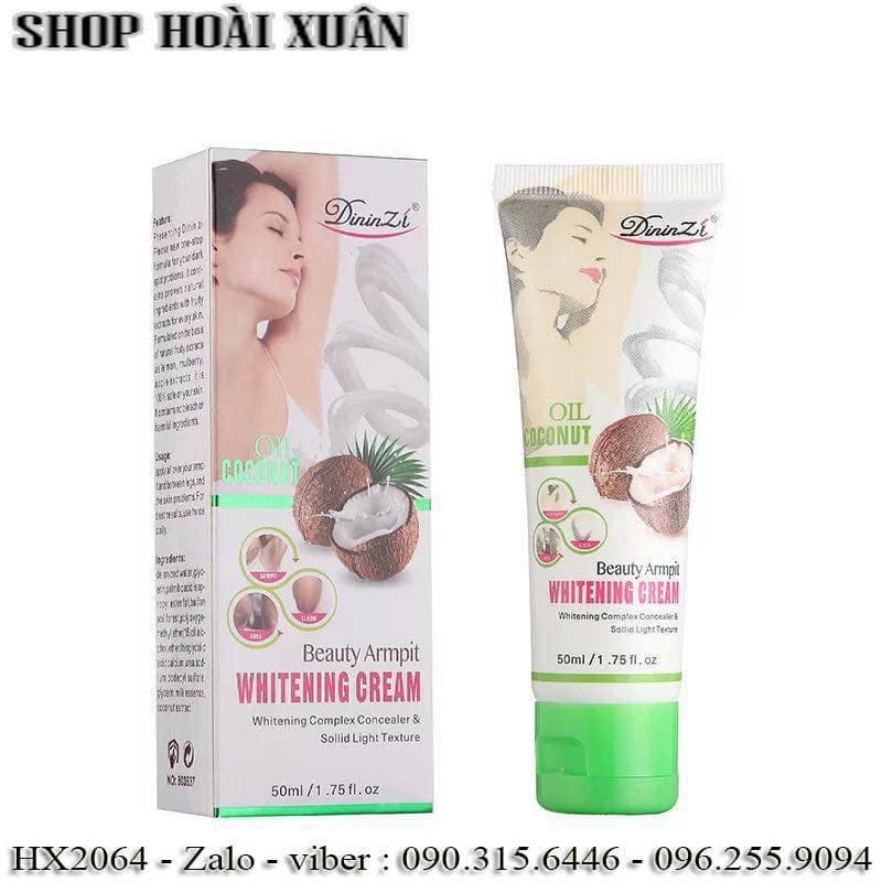 [HCM]Kem dưỡng trắng Nách  đầu gối  khuỷ tay và khử mùi hôi vùng nách dininZi oid coconut beauty armpit whitening cream - HX2064