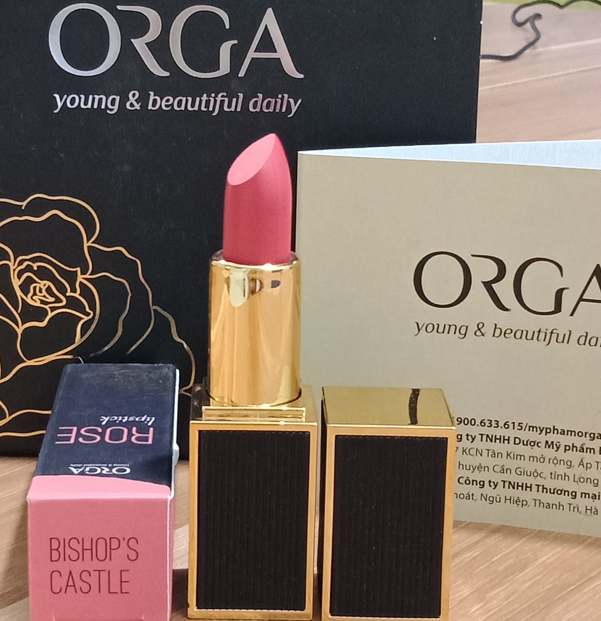 Son Black Rouge - Lên màu tự nhiên không chì không hại da môi - Son organic ROSE LIPSTICK- màu hồng khô ( tặng 01 thỏi son dưỡng có thành phần từ mầm gạo của ORGA )