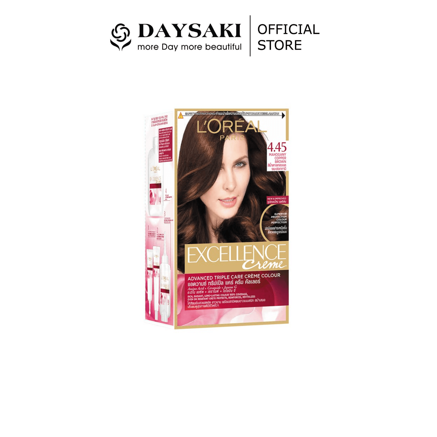 [HCM]LOreal Màu Nhuộm Dưỡng Tóc Phủ Bạc 4.45 Nâu Đồng Ánh Đỏ - Excellence Crème #4.45 Mahogany Copper Brown 172 ml