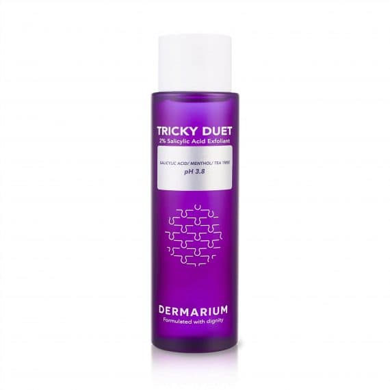 Nước hoa hồng tẩy tế bào chết ngừa mụn toner BHA Dermarium tricky duet 150 ml