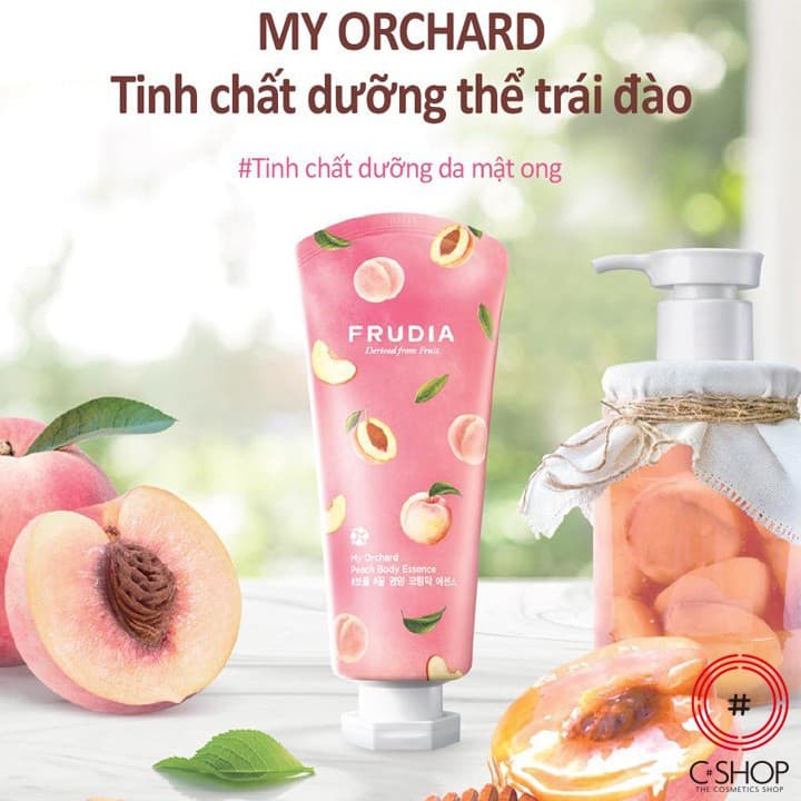 [HCM]Tinh chất dưỡng thể dưỡng ẩm và làm trắng hương trái đào Frudia My Orchard Peach Body Essence