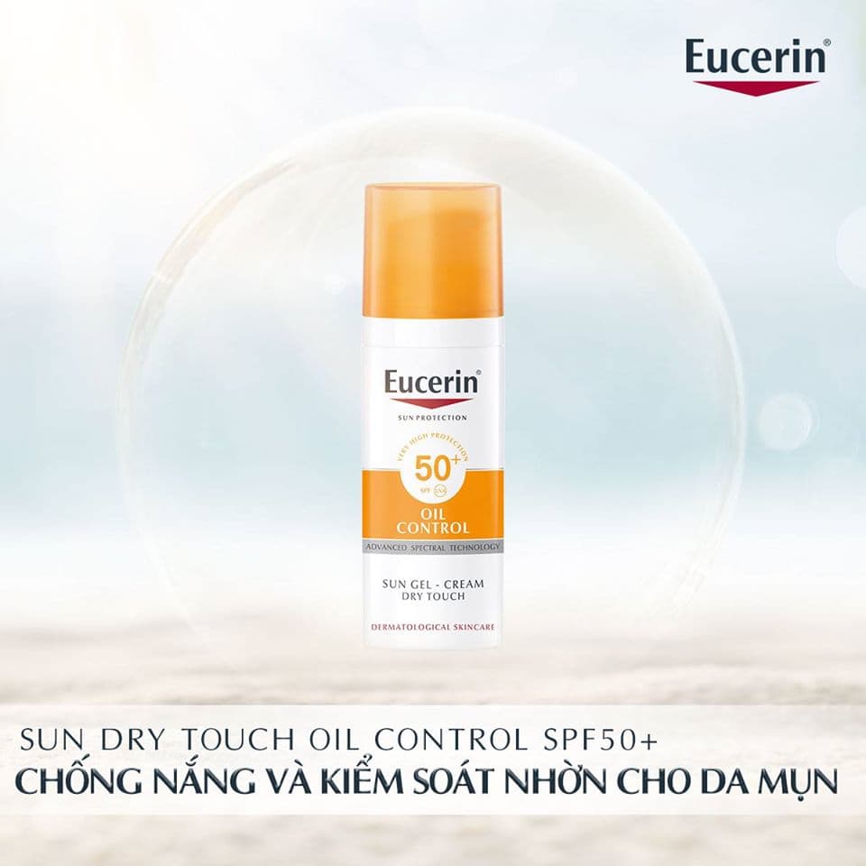 [HCM]Eucerin - Kem Chống Nắng Giúp Giảm Nhờn Cho Da Dầu & Mụn Sun Gel-Cream Dry Touch Oil Control 50ml