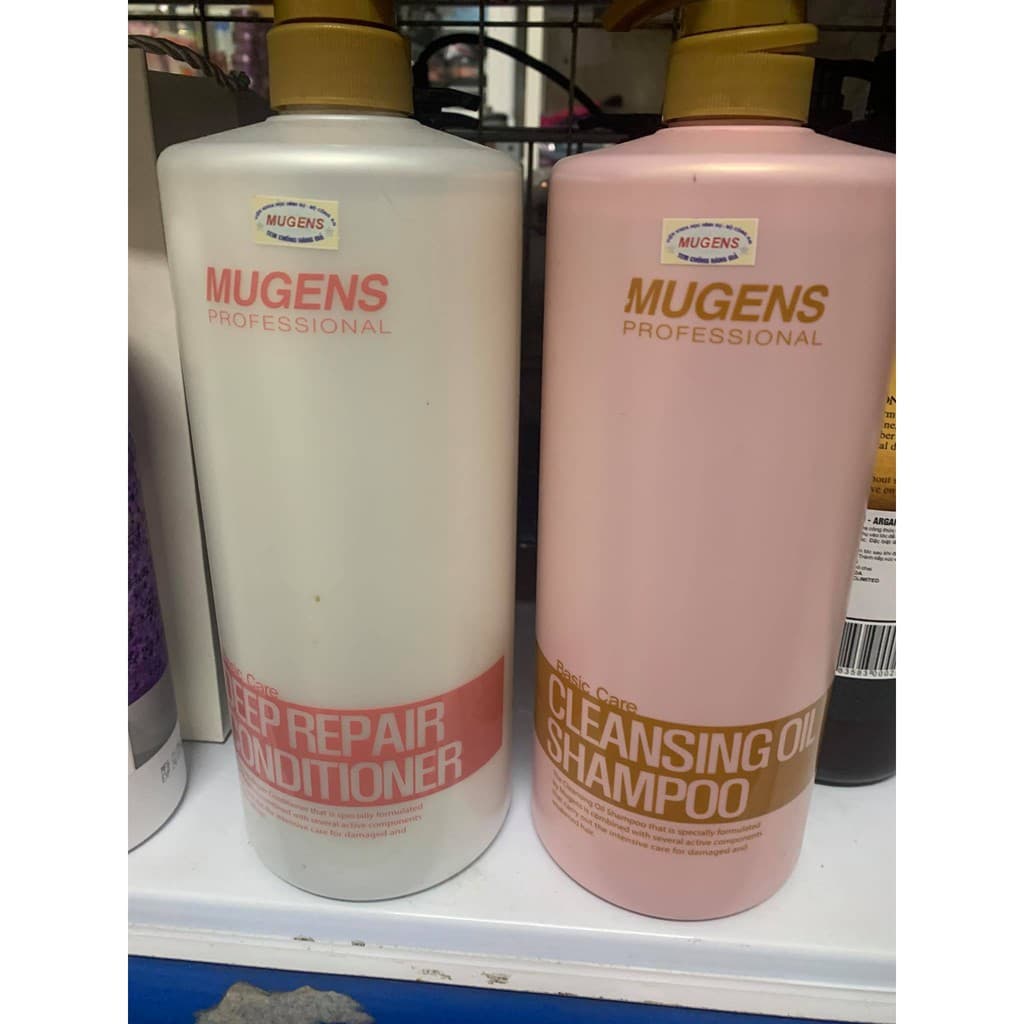 Cặp dầu gội xả thảo dược Mugens 1500ml x2