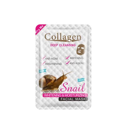 Mặt Nạ Cllagen Snail WHITENING & MOISTURIZING FACIAL MASK Dưỡng Ẩm Chuyên Sâu Tinh Chất Ốc Sên 1 hộpx10 miếng