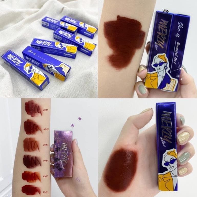 [Có Sẵn] - HOT Son Kem Lỳ Merzy Mellow Blue Tint Version Girl 4g