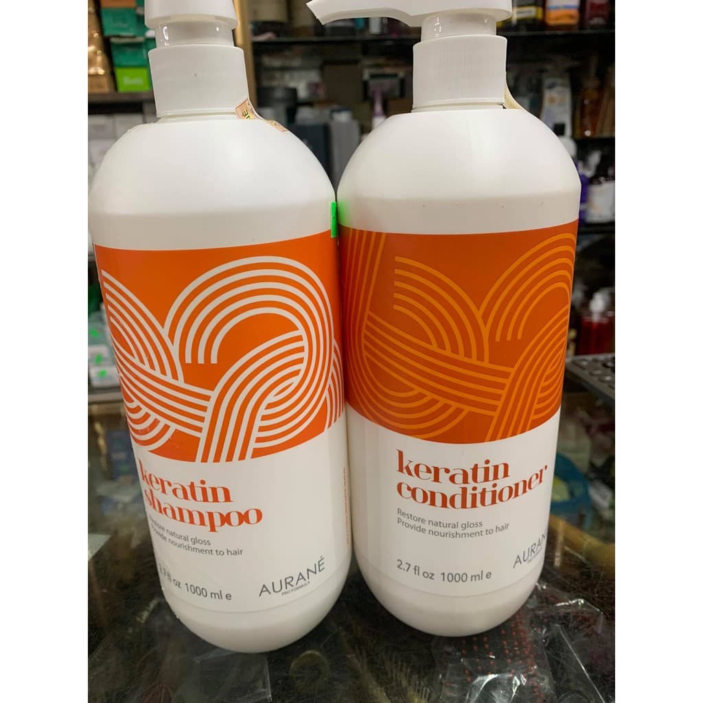 CẶP DẦU GỘI XẢ AURANE KERATIN SIÊU MƯỢT 1000ML X2