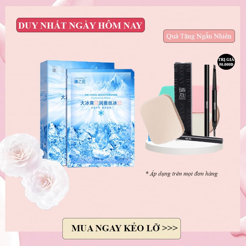 Mặt nạ ICE-COOL MOISTURIZING Hy drating Mask (1 hộp 10 miếng) (KHUYẾN MÃI 3 NGÀY ĐẶC BIỆT) dưỡng da cấp ẩm sáng da thải độc tố chống lão hóamờ vết