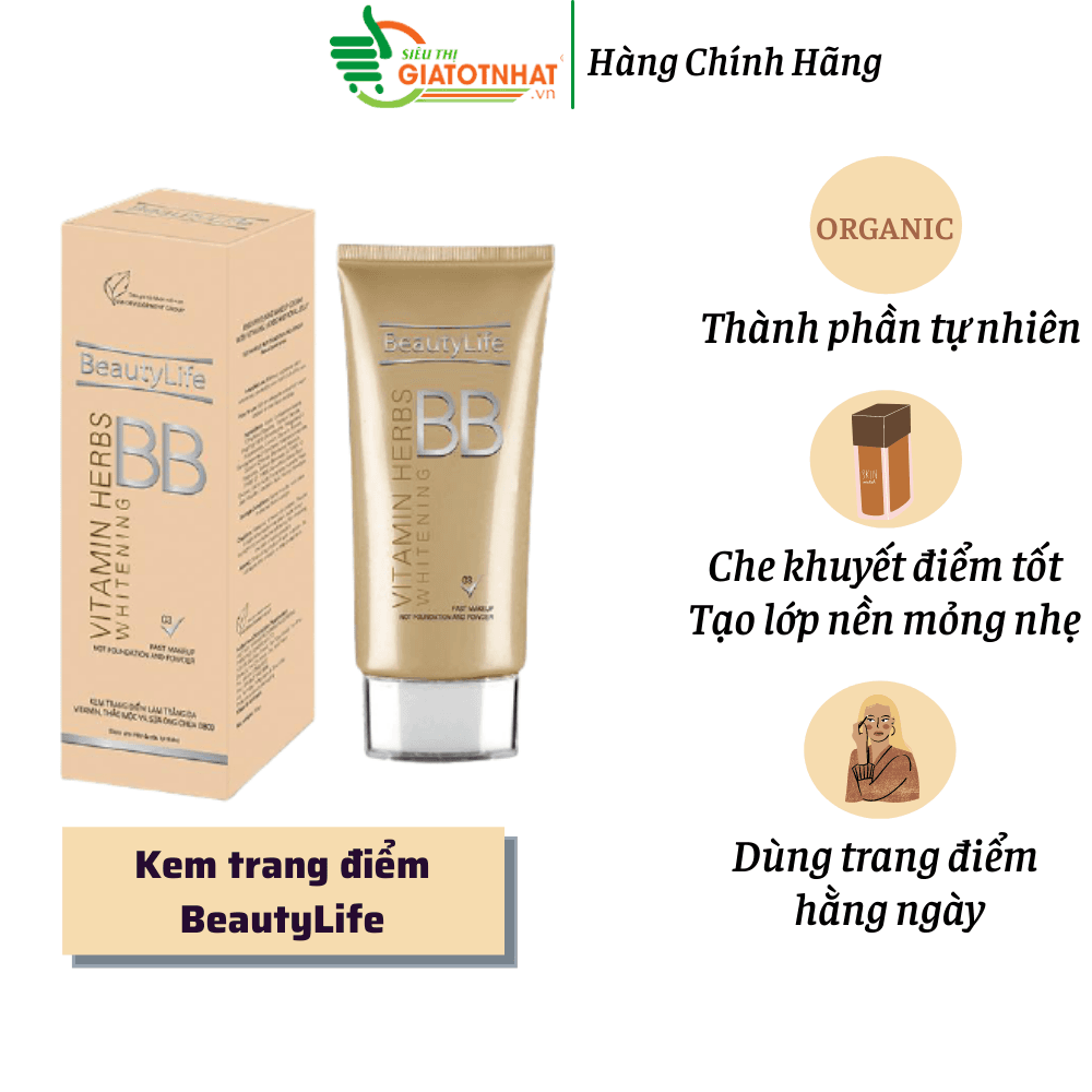 Kem trang điểm dưỡng trắng da chống nắng BB03 50g