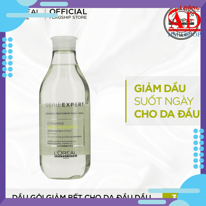 [Loreal chính hãng] Dầu gội cần bằng dầu nhờn Loreal Serie Expert Pure Resource Spain 300ml