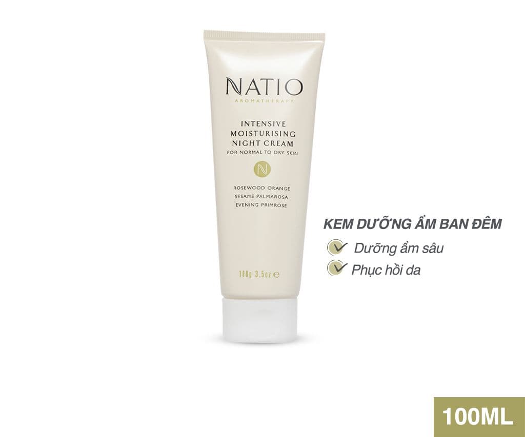 Kem dưỡng ẩm da ban đêm Natio Intensive Moisturising Night Cream 100g