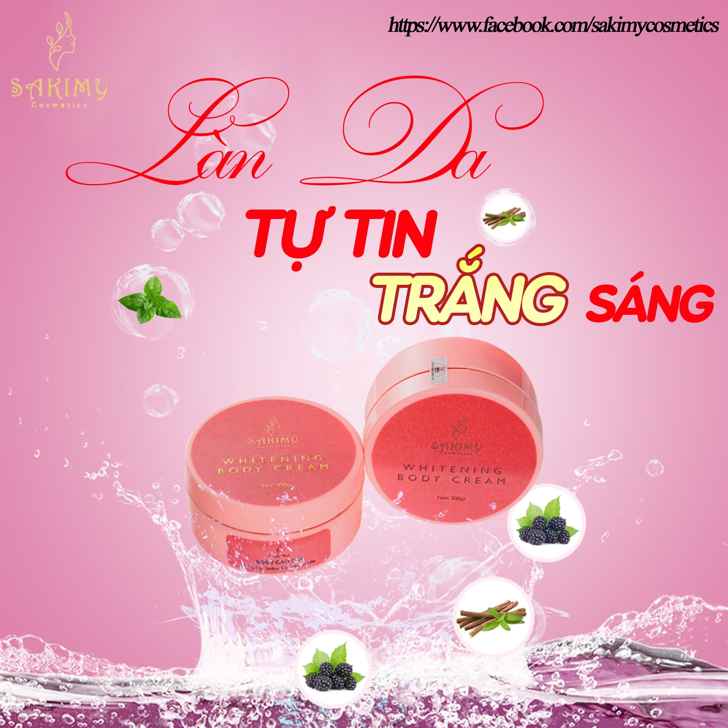 Combo Sỉ 20 Hủ Kem Dưỡng Trắng Da Body SAKIMY tặng kèm 20 Serum Kích Trắng Sakimy