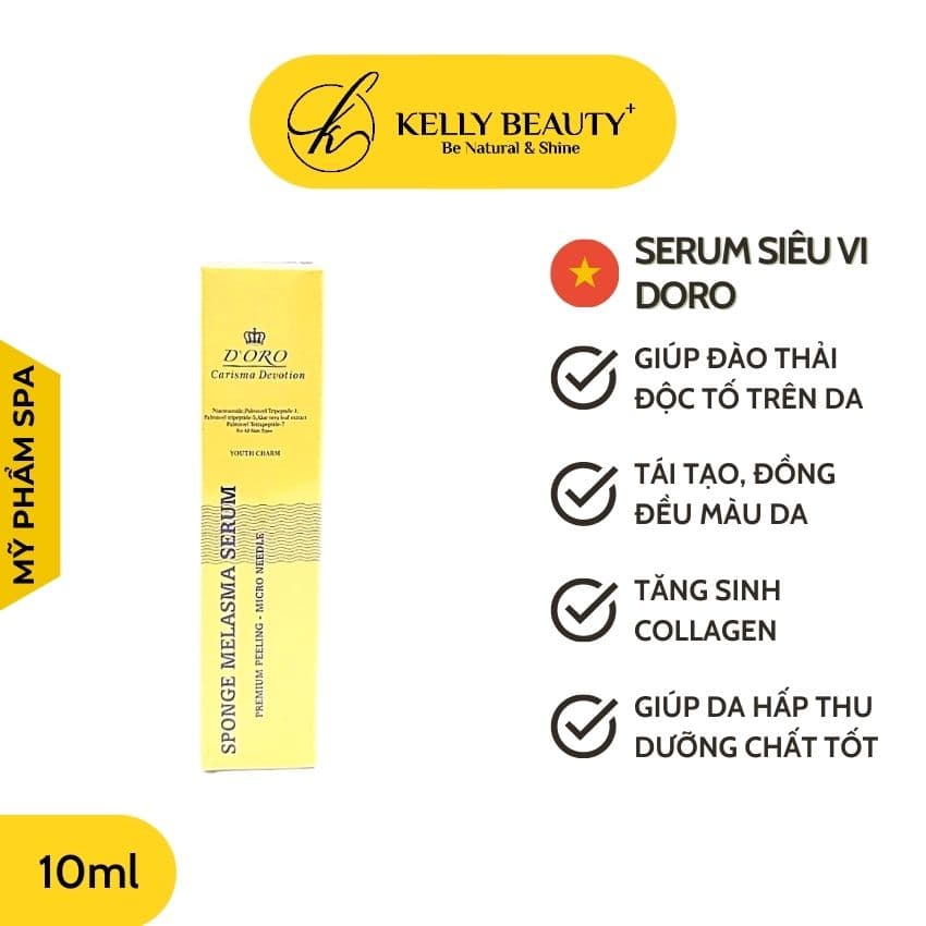 Serum Siêu Vi DORO Sponge Melasma 10ml – Thải Độc Da Tái Tạo & Tăng Sinh Collagen Xử Lý Nám Tàn Nhang | KELLY BEAUTY