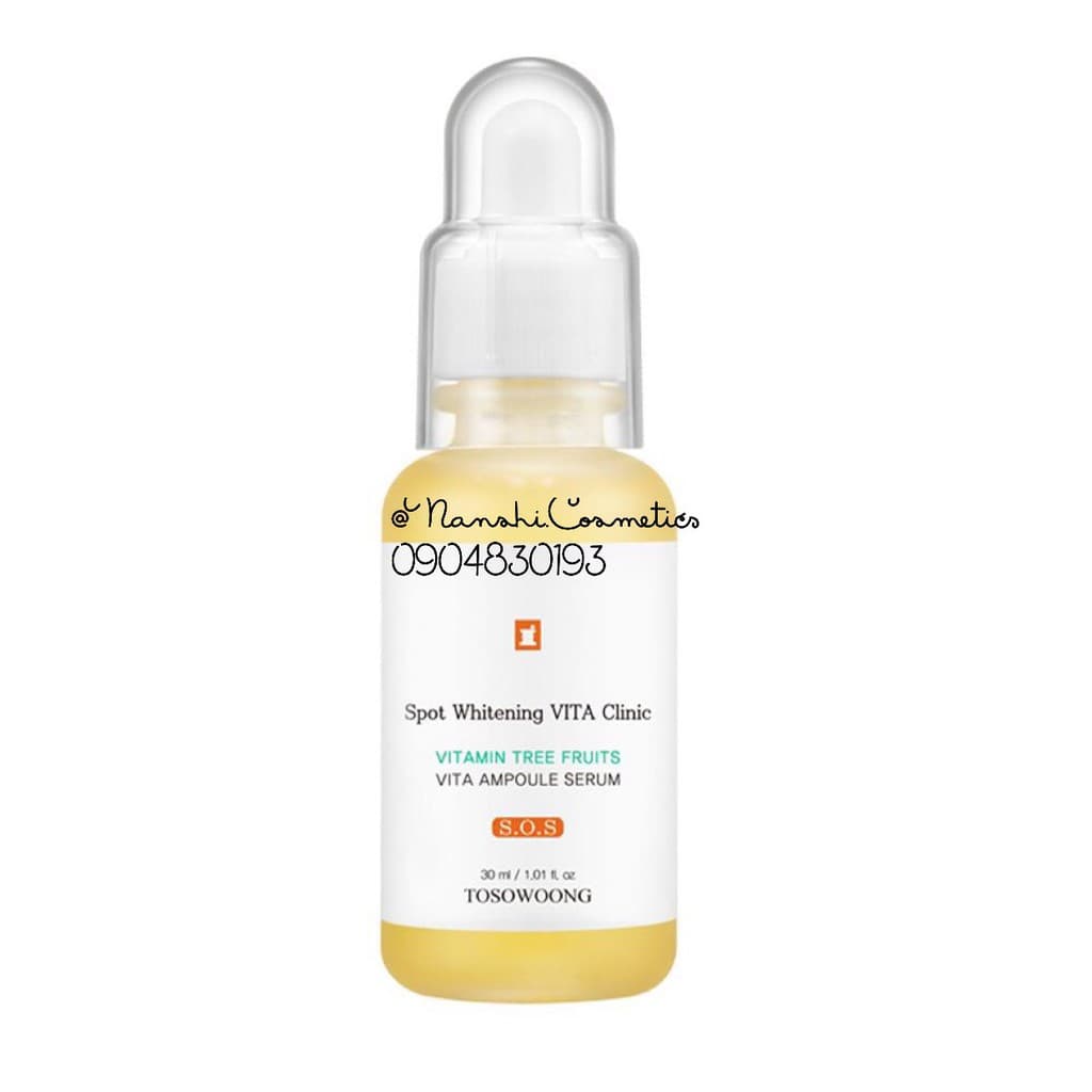 Serum Làm Trắng Da Làm Mờ Vết Thâm Nám Tosowoong Spot Whitening Vita Clinix Ampoule