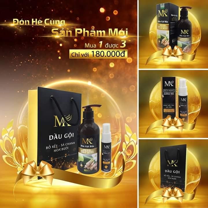[HCM]Combo dầu gội Bồ kết - Chanh - Sả - Hoa Bưởi và Serum Vatamin MK