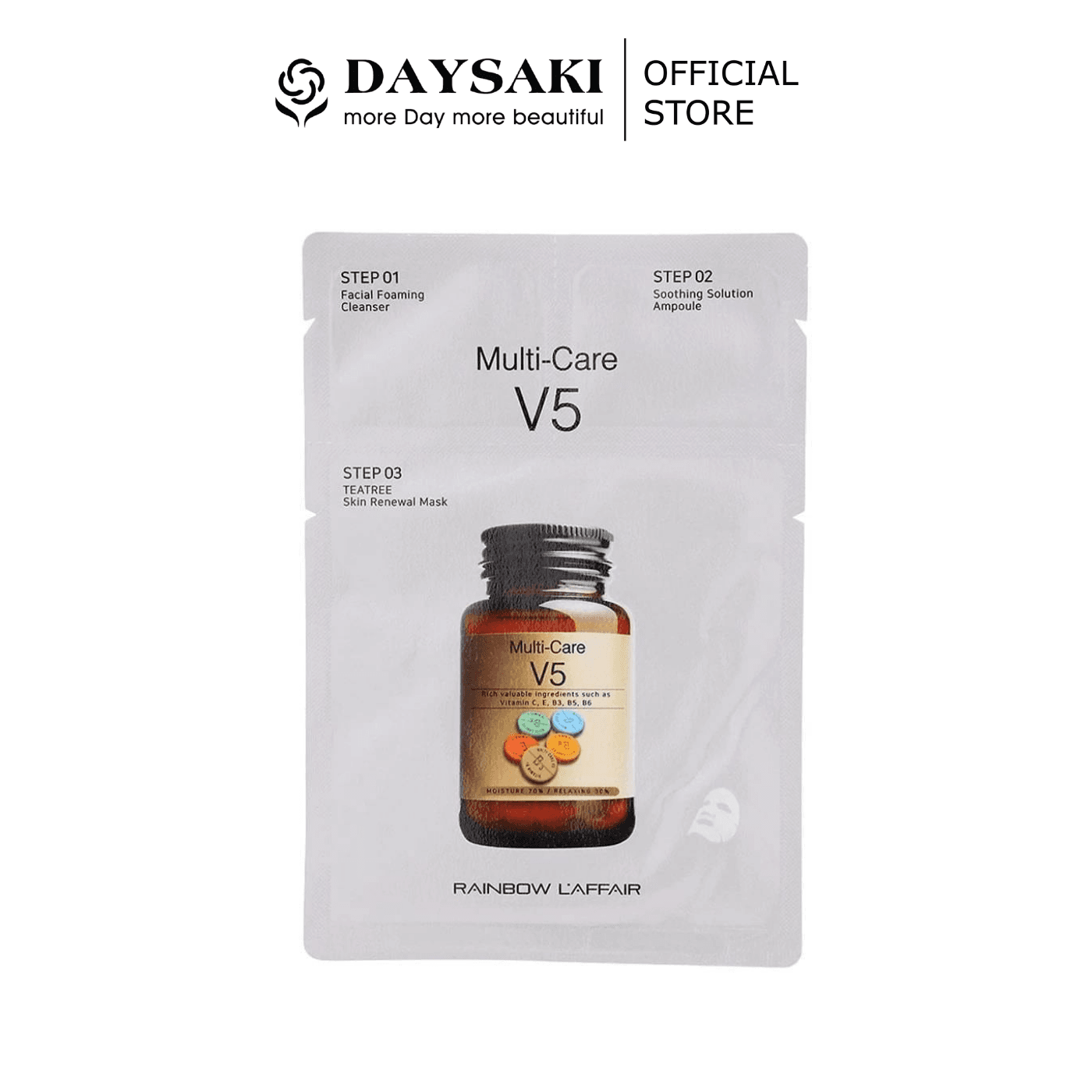RAINBOW L’AFFAIR Mặt Nạ Dưỡng Da MULTI CARE V5 TEATREE SKIN RENEWAL MASK (30ml)