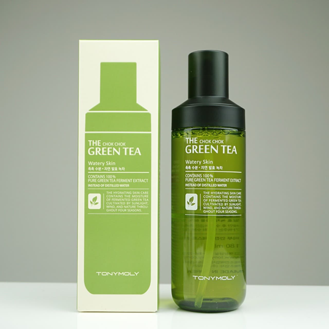 [Hàng mới về] Nước hoa hồng trà xanh dưỡng ẩm chống ôxy hóa chống xỉn màu da TonyMoly The Chok Chok Green Tea Watery Skin