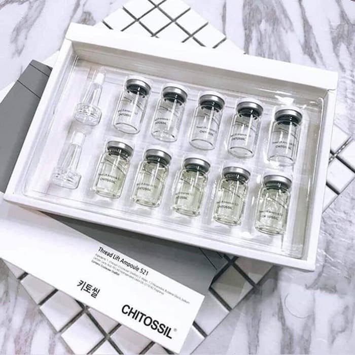 [HCM](Nguyên hộp 5 cặp) Chitossil- CẤY CHỈ TƠ TẰM Ampoule nâng cơ xóa nhăn