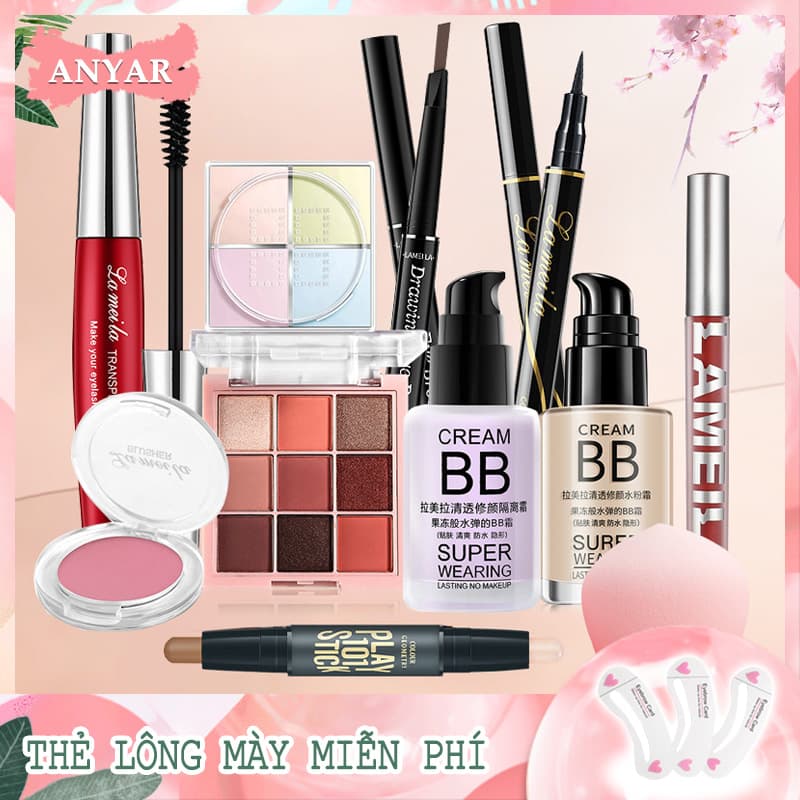 [HCM]ANYAR-Bộ trang điểm cá nhân LAMEILA 11 món đầy đủ từ a đến z bộ makeup kết hợp Đầm nữ Giày nữ xinh set trang điể