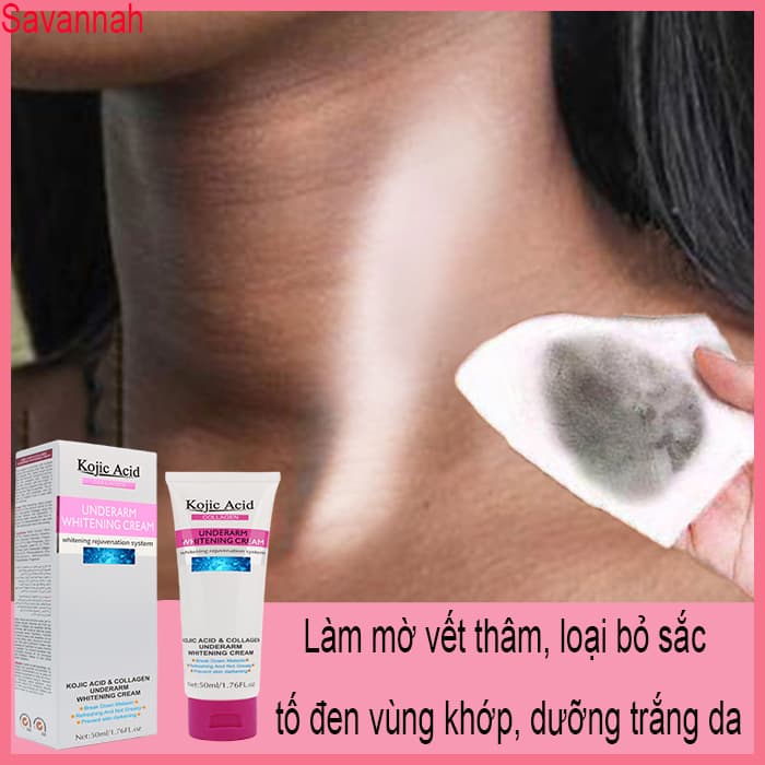 Kem dưỡng nách 50g Kem dưỡng Trắng vùng nách Chân Đầu Gối vùng kín với Công Thức Dưỡng Ẩm đặc biệt dưỡng trắng toàn thân dùng cho vùng da tối màu và vùng bikin.