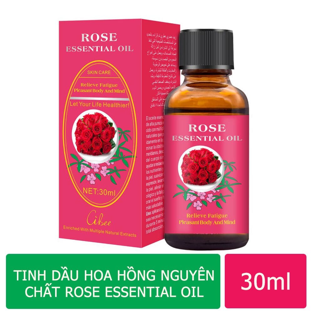Tinh dầu hoa hồng/massage/dưỡng tóc/mát xa/tinh dầu hoa hồng nguyên chất 30ml