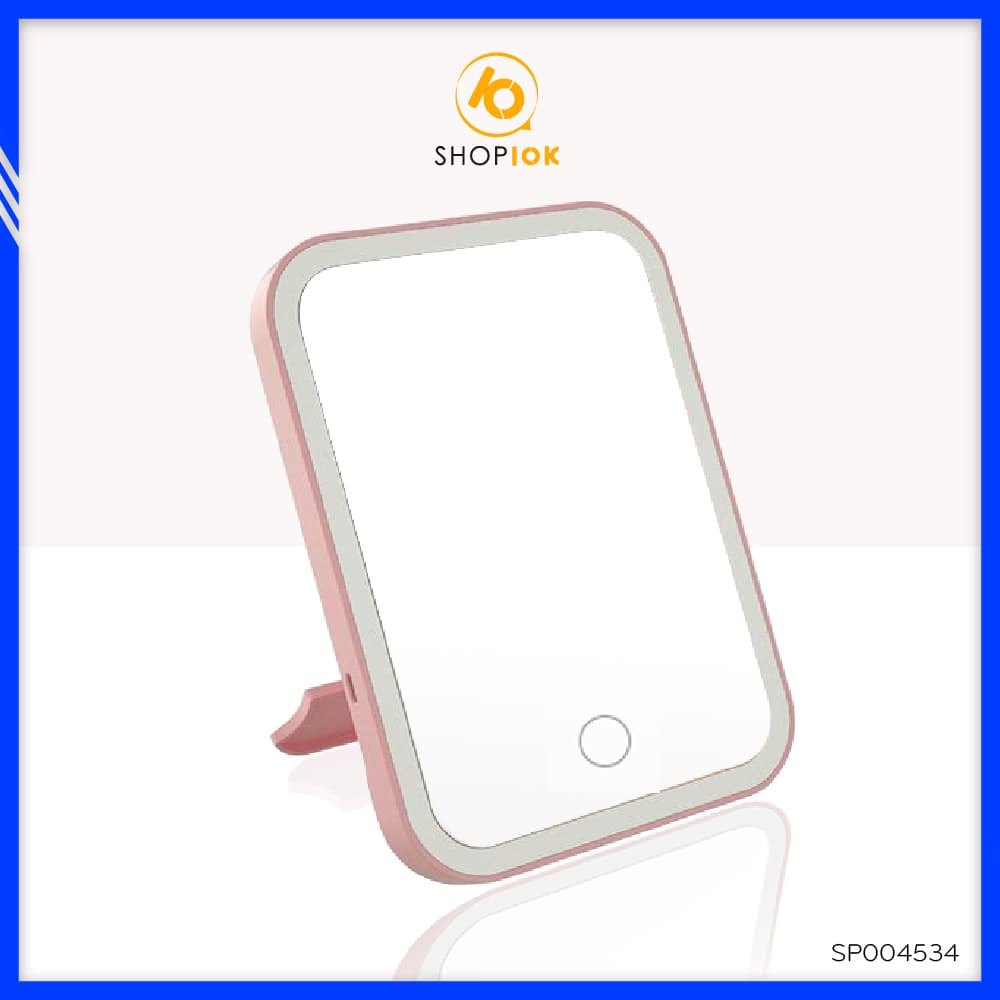 Gương đèn led để bàn trang điểm 3 cấp độ ánh sáng hình vuông