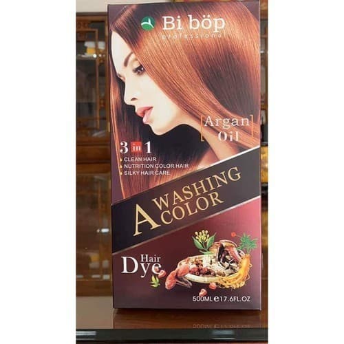 Dầu Gội Phủ Bạc Màu Nâu BiBop Collagen Nhật Bản (500ml) Giup Màu Tóc Nâu Tự Nhiên An Toàn