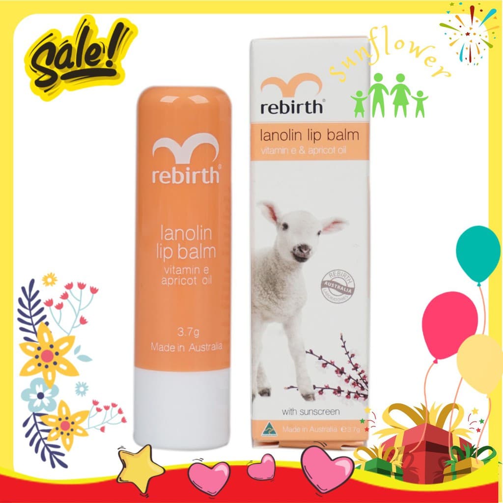 Son dưỡng môi nhau thai cừu Rebirth 3.7g (Thỏi) mẫu mới