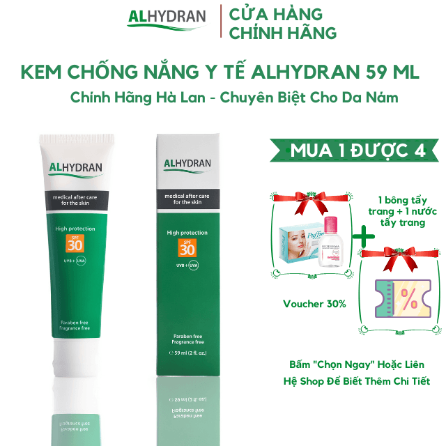 Kem Chống Nắng Y Tế ALHYDRAN SPF 30 (59ml) [CHÍNH HÃNG HÀ LAN]