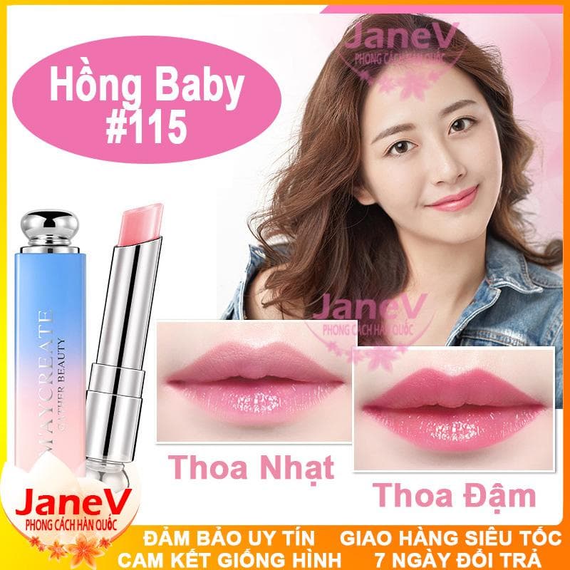 [HCM]Son Môi Đổi Màu Dưỡng Ẩm Maycreate MCE116