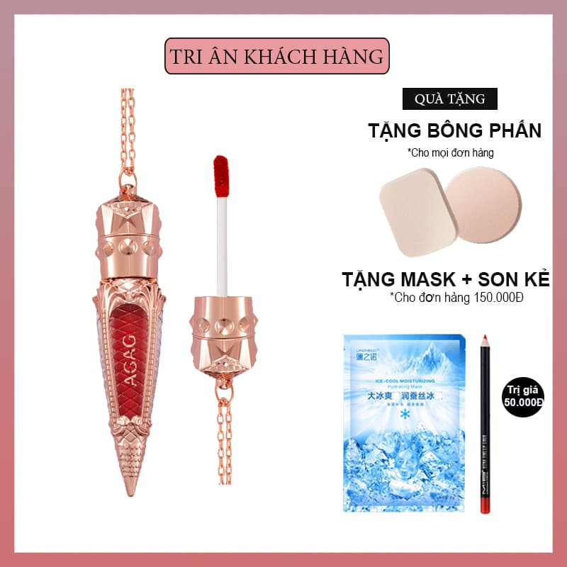(MUA 1 SON TẶNG 1 SON NỮ HOÀNG CÙNG HÃNG) Son Kem Kim Cương AGAG Lên Màu Cực Chuẩn giữ màu lâu (KHUYẾN MÃI DUY NHẤT HÔM NAY) (GIẢM GIÁ XẢ KHO)