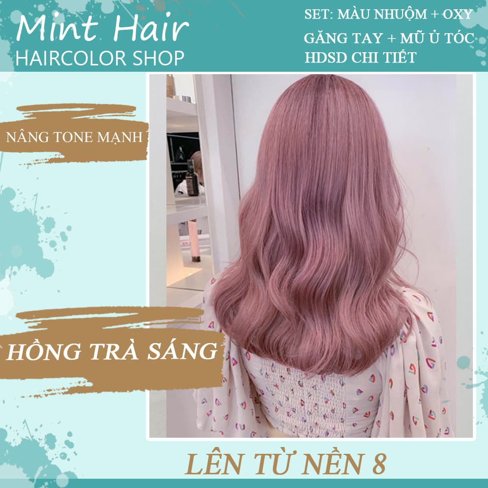 [HCM]kem nhuộm tóc thảo dược hồng trà sáng- tặng kèm oxy