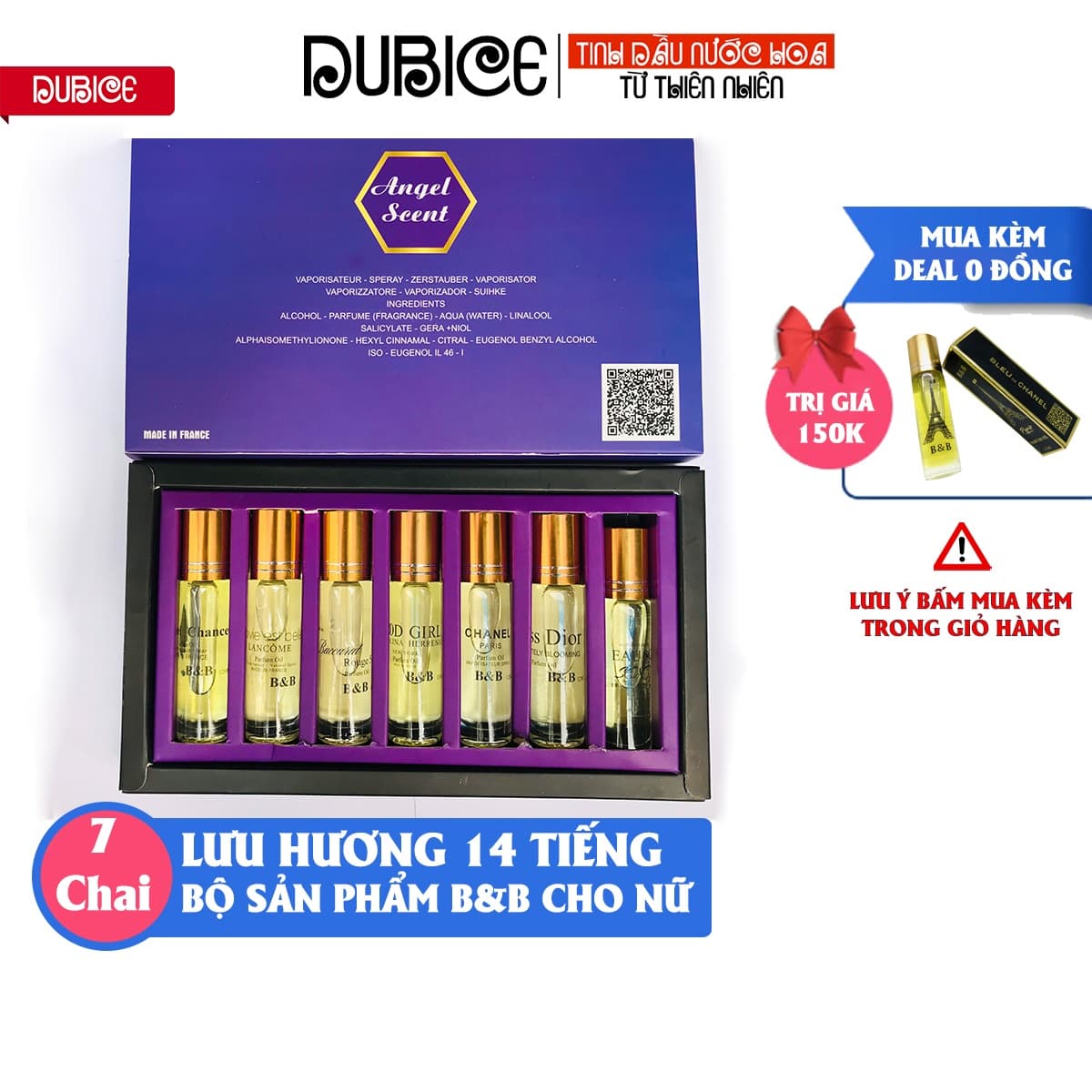 [Lưu hương 14 tiếng] Bộ 7 chai tinh dầu nước hoa Nữ BB hàng cao cấp dạng lăn 12ml