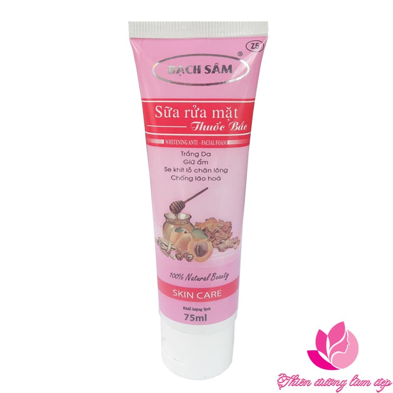 [HCM]Sữa rửa mặt thuốc bắc trắng da Giữ ẩm Se khít lỗ chân lông Ngăn lão hóa tinh chất BẠCH SÂM (75ml)