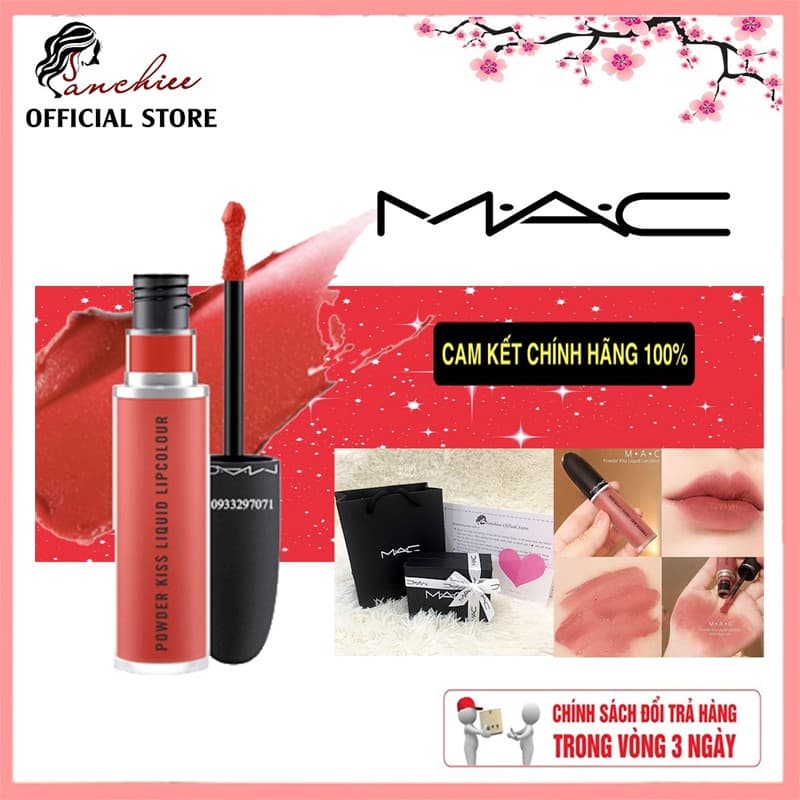 [́ ̃] Son môi cao cấp MAC POWDER KISS LIQUID LIPCOLOUR 5ml
