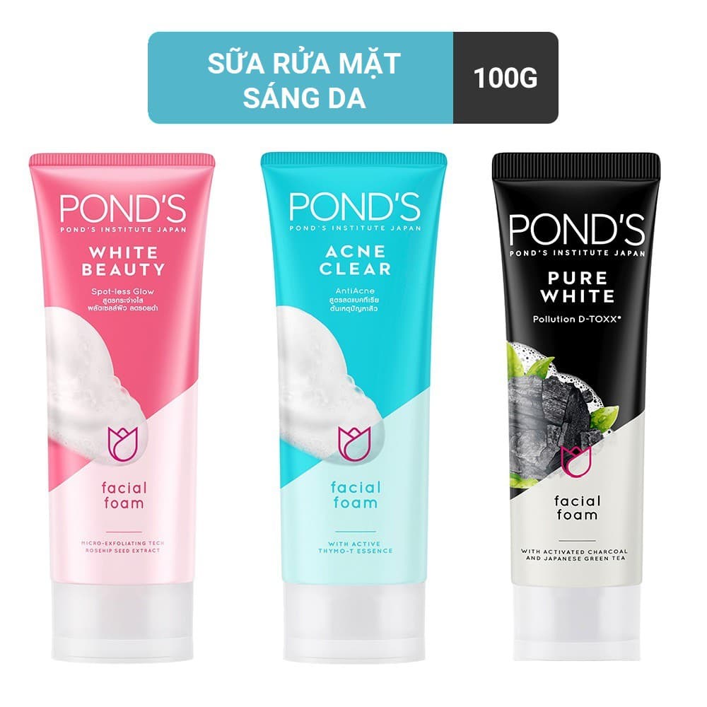 SỮA RỬA MẶT POND TRẮNG DA 50G TẶNG KÈM 1 MẶT NẠ THẢI ĐỘC