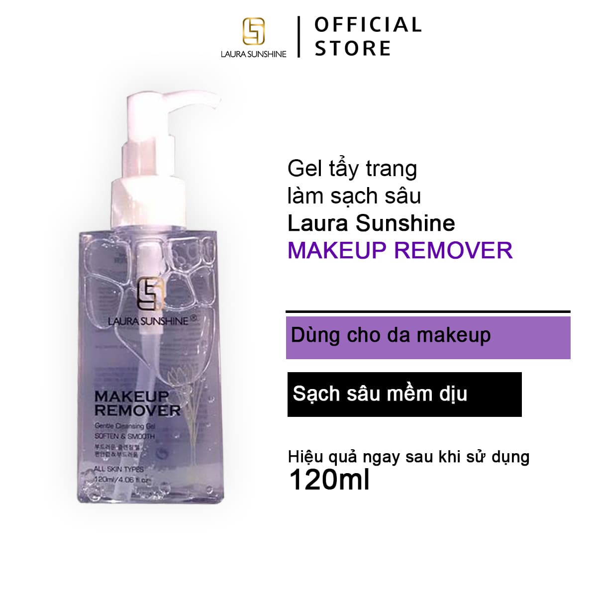[HCM]Gel tẩy trang làm sạch sâu Makeup Remover Laura Sunshine 120ml