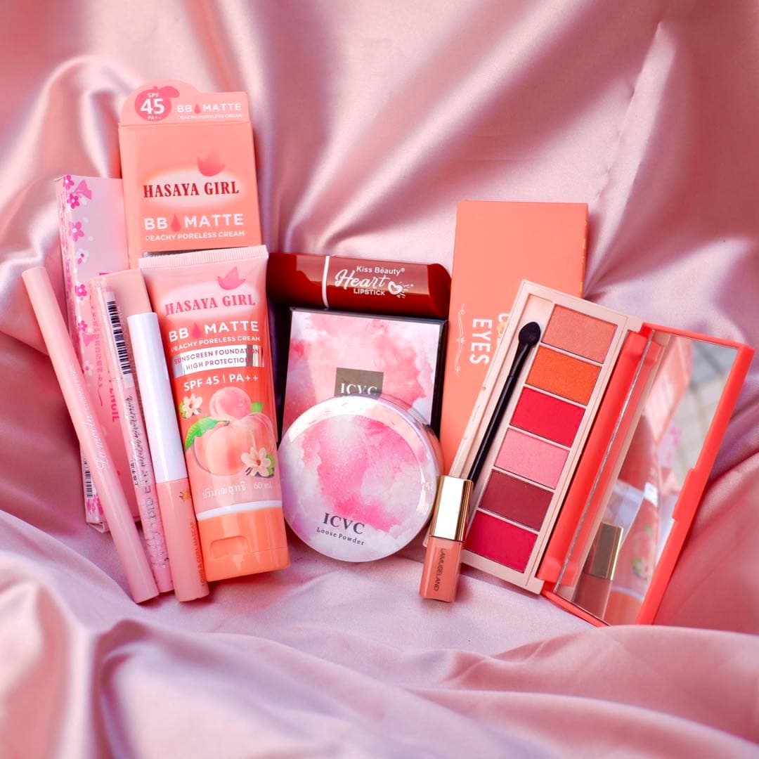 [HCM]【Kiss Belle Shop】 1 Bộ 8 món mỹ phẩm học sinh trọn bộ mới nhất(Kem BB + phấn mắt + chì kẻ mày + mascara + kẻ mắt + má hồng + Son môi+ phấn trang điểm bột)