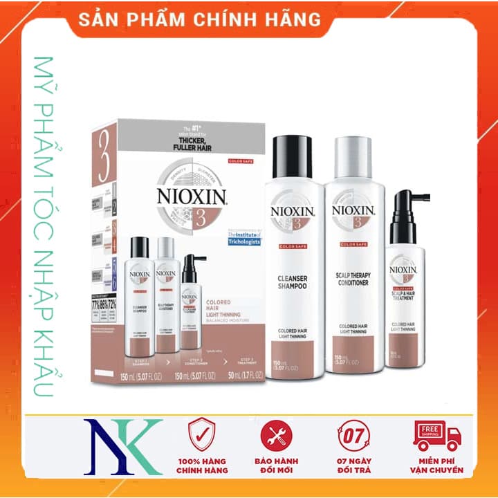 [HCM]Bộ Dầu Gội Nioxin Trialkit Chống Rụng Tóc ( Hệ Thống 3)