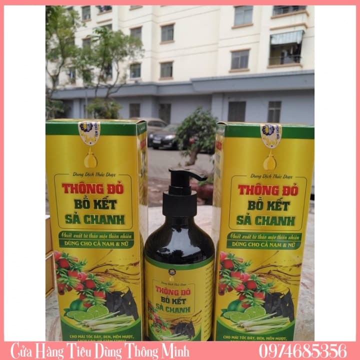 Dầu Gội Thông Đỏ Bồ Kết Sả Chanh 300ml