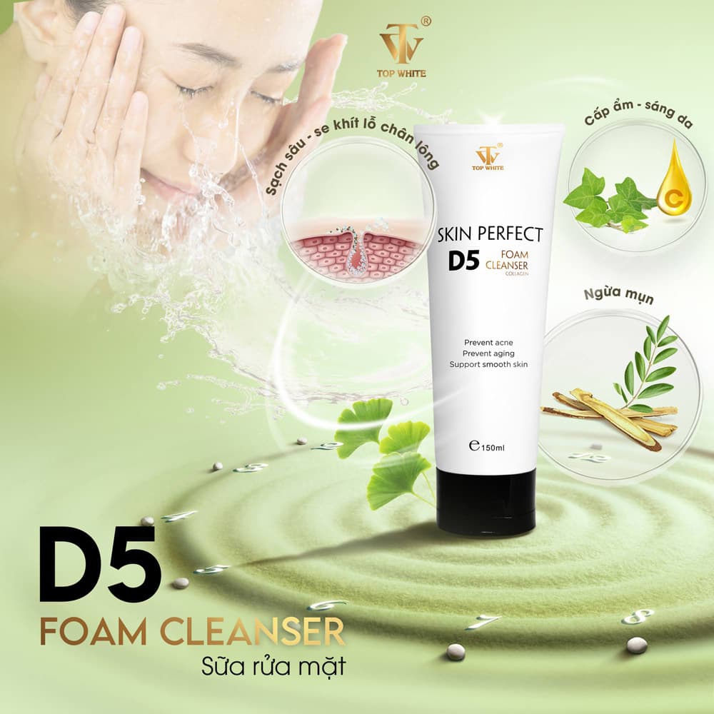 Sữa rửa mặt ngăn ngừa mụn Topwhite Skin Perfect D5