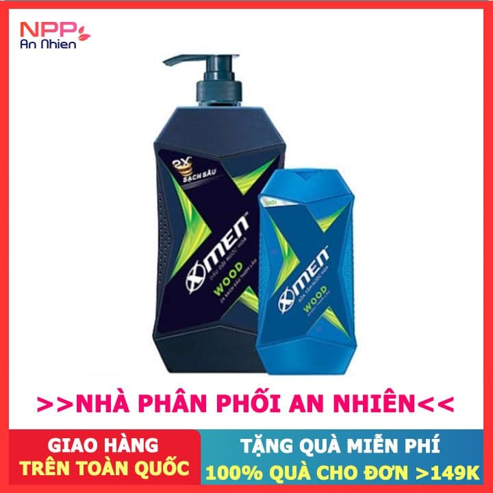 Combo Dầu Gội X-Men Nước hoa Wood 650G + Sữa Tắm X-Men Nước hoa Wood 180G- NPP AN NHIÊN