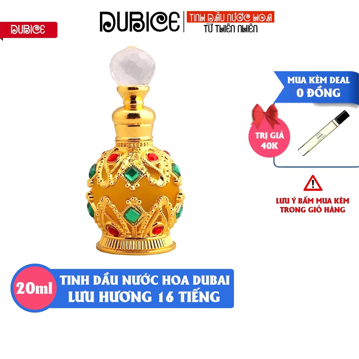 [Thơm lâu 16 tiếng] Tinh dầu nước hoa Dubai 20ml dạng chấm chai đính đá cao cấp chính hãng Dubai