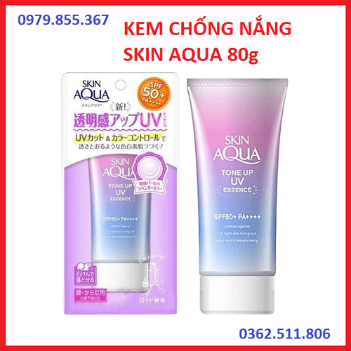 KEM CHỐNG NẮNG NÂNG TÔNG DA SKIN AQUA SPF50+ PA++++ (TUÝP 80G) - HÀNG NHẬT NỘI ĐỊA