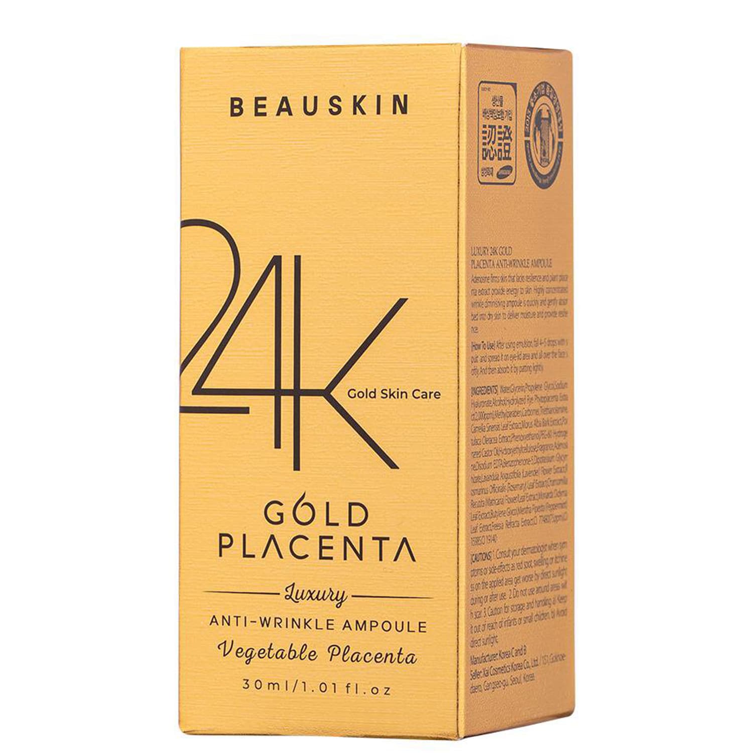 Tinh chất trắng da chống lão hóa 24k Beauskin Placenta Gold Ampoule 30ml
