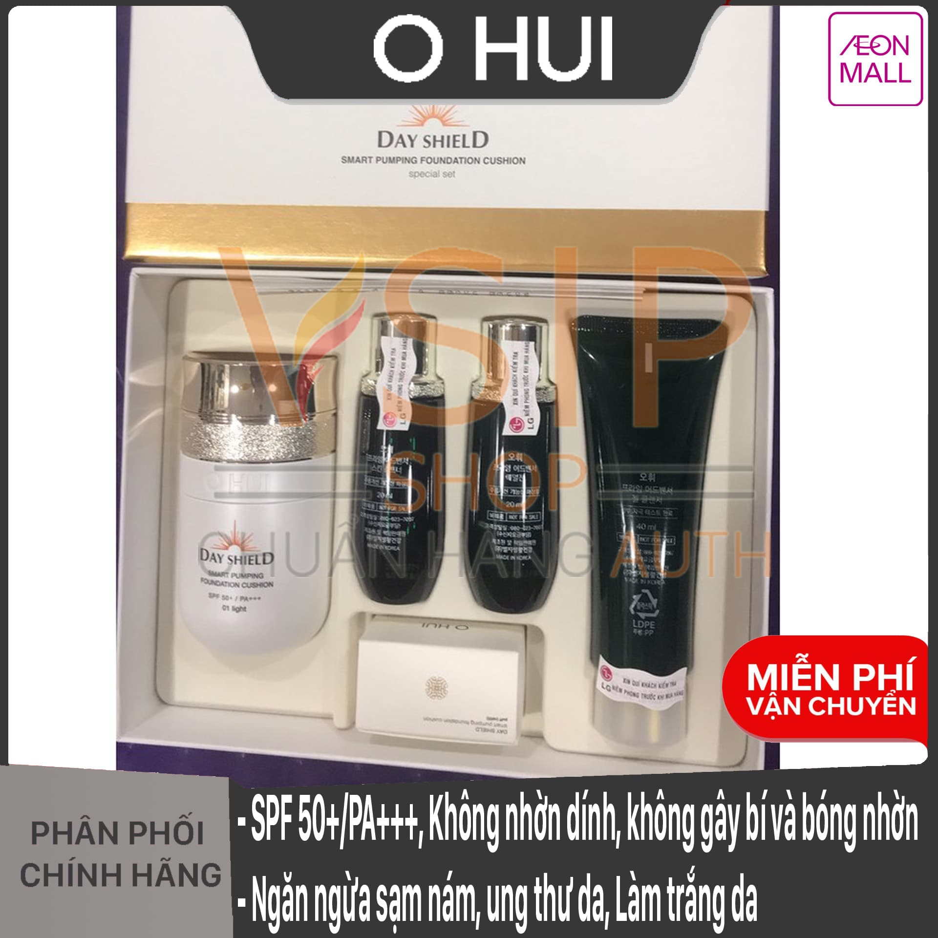 [Best Seller] Set Phấn Chống Nắng Thông Minh Ngăn Ngừa Sạm Nám Trắng Da Ohui Day Shield Smart Pumping Foudation Cushion SPF 50+/PA+++ 4ps Chống Nắng Dưỡng Da Cho Làn Da Đẹp Không Tì Vết