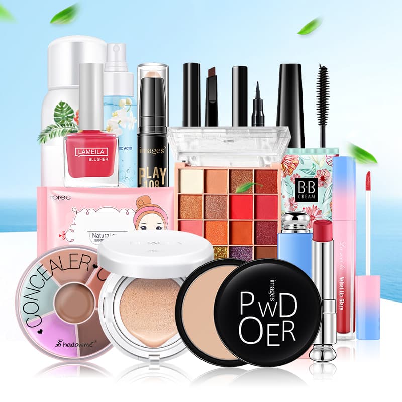 [HCM]【Urbeauty Mall】15 pcs Bộ mỹ phẩm trang điểm hoàn chỉnh set người mới bắt đầu không thấm nước nữ sinh viên trang điểm nhẹ tự nhiên