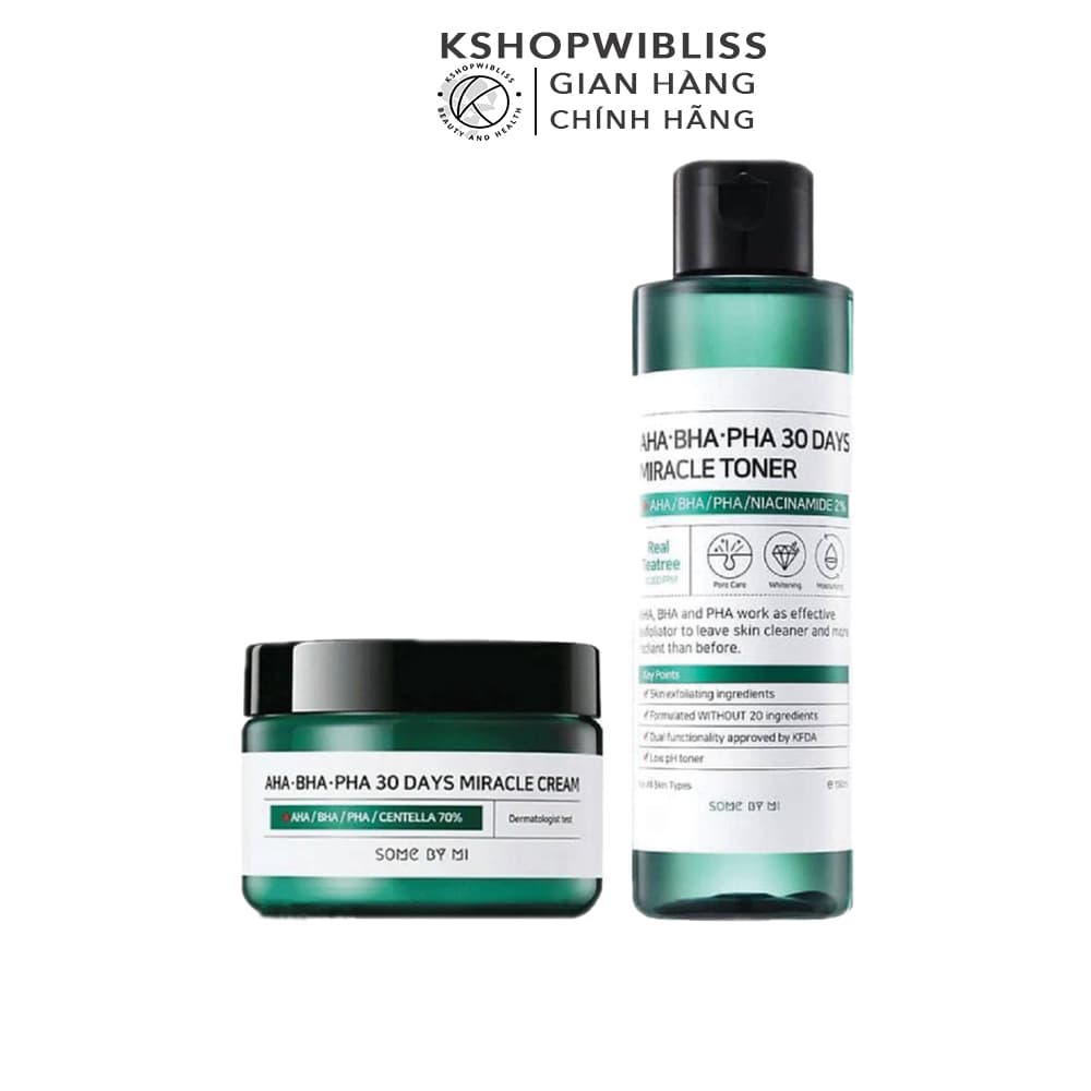 Combo Sản Phẩm Dưỡng Da Mụn Some By Mi AHA- BHA-PHA 30 Days Miracle