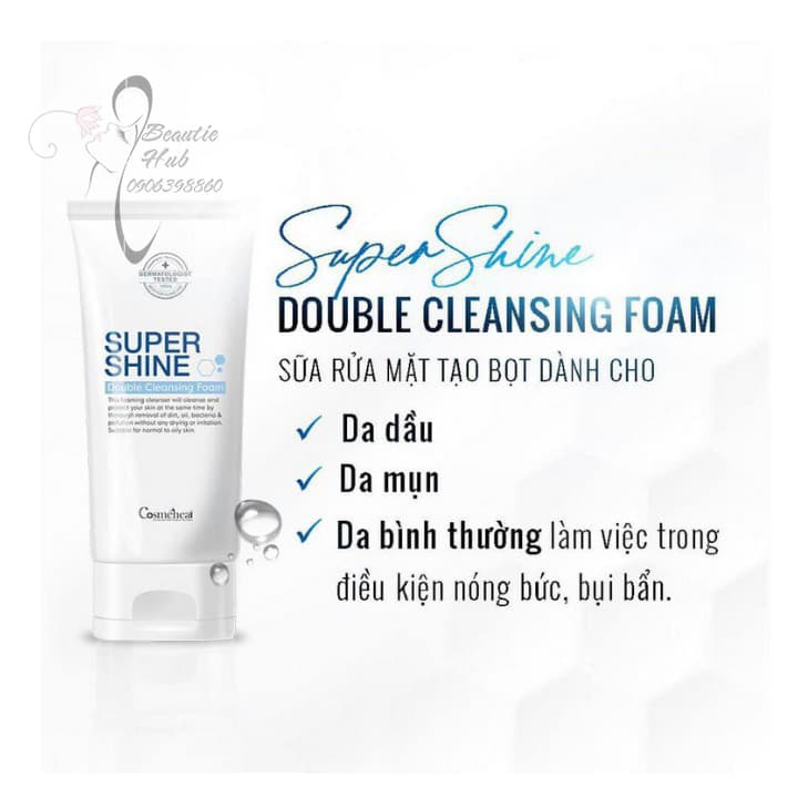 [HCM]Sữa rửa mặt Cosmeheal Suppershine Double Cleansing Foam Hàn Quốc