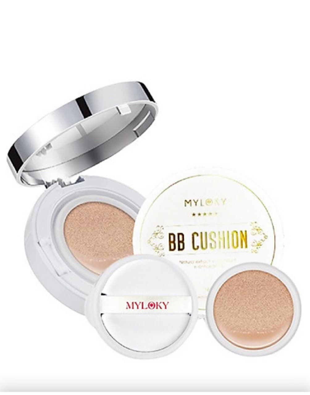 Phấn Nước Myloky 3 In 1 BB Cushion New Che Khuyết Điểm Dưỡng Trắng Chống Nắng